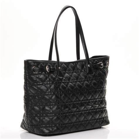 dior panarea canvas tote|Christian Dior Panarea Tote Cannage Quilt Canvas Medium.